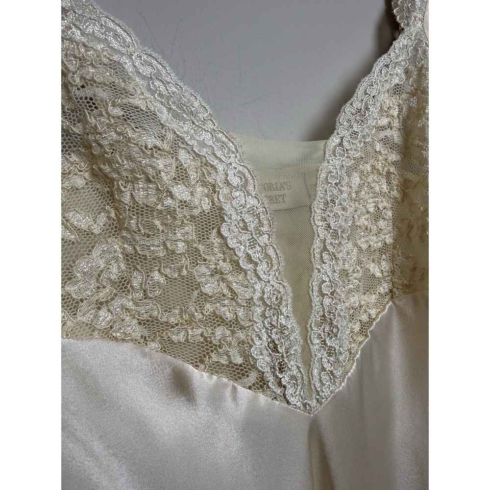 Vintage Victoria's Secret Gold Label Maxi Slip Dress Satin Nightgown Lace Bridal - Picture 5 of 11